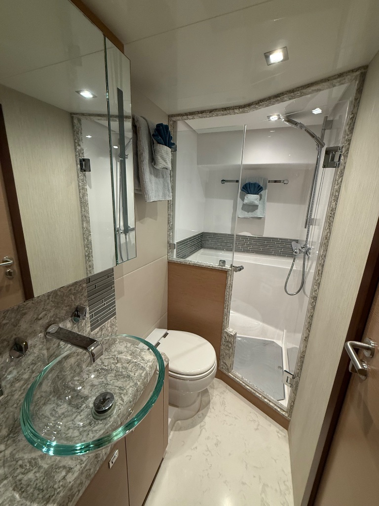 Yacht ensuite bathroom cleaned and detailed before the Fort Lauderdale boat show