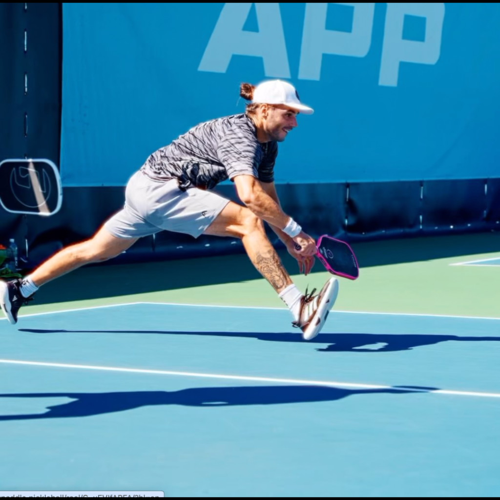Player diving for the ball