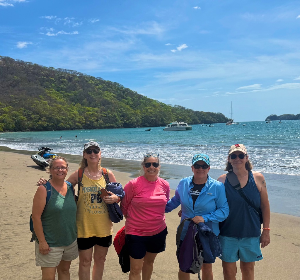 Group of women on the beach in Costa Rica