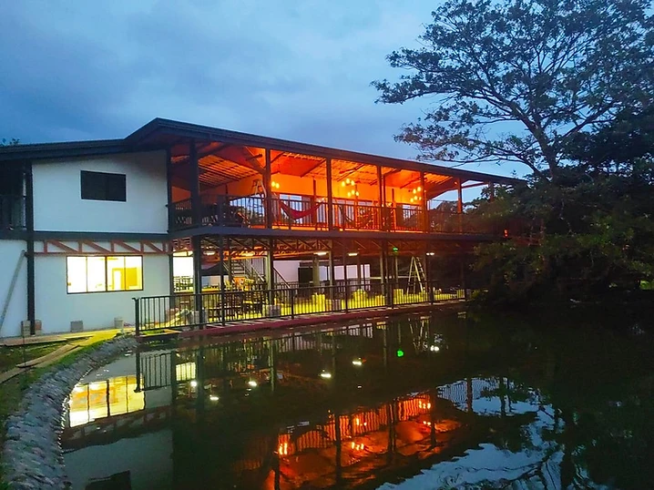 Hospitality & Investment Property at twilight overlooking the lake