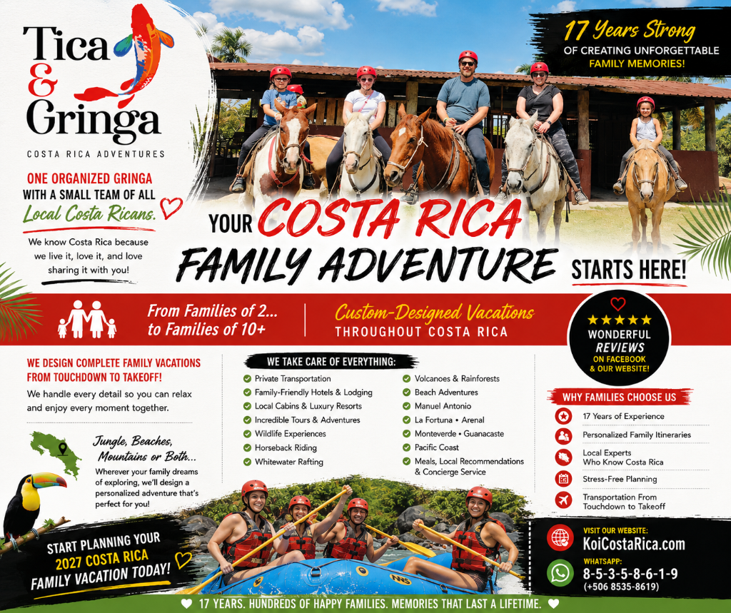 Tica & Gringa Family Adventure Flyer