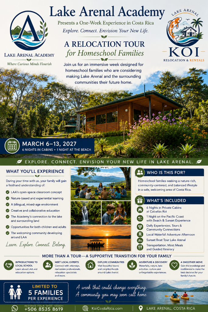 Homeschool Family Relocation Tour — March 2027 flyer
