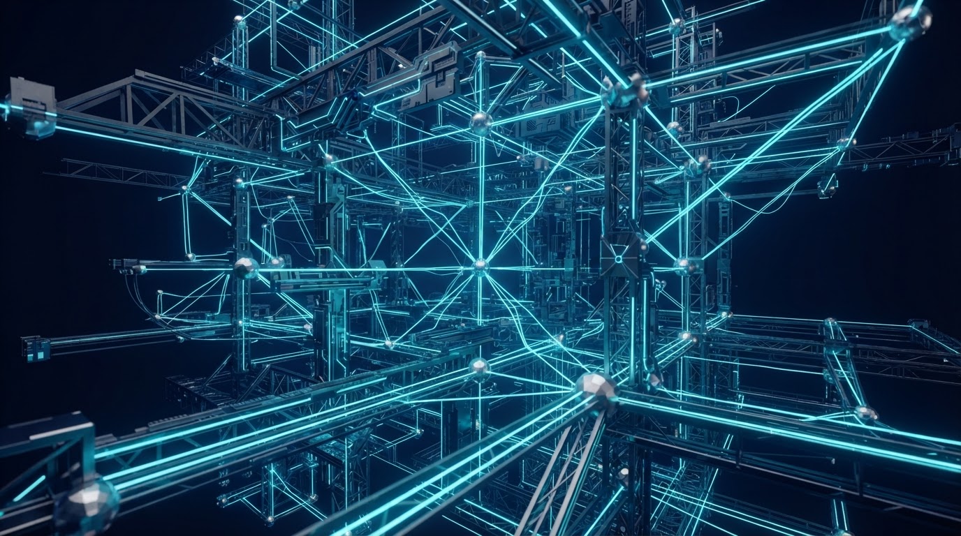 Rede de dados abstrata com nós conectados