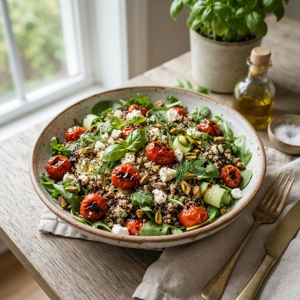 Roasted Cherry and Quinoa Salad