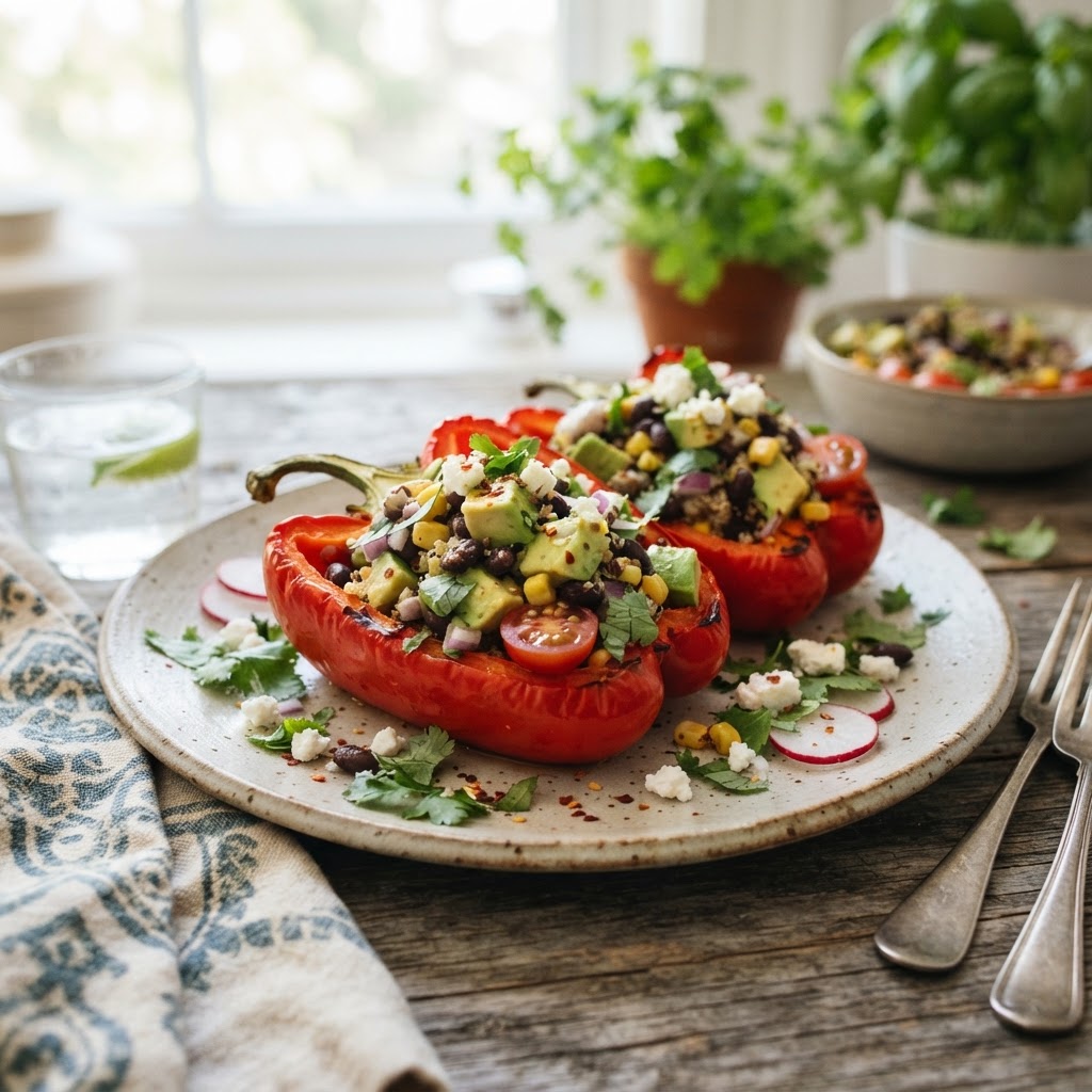 Avocado Stuffed Bell Peppers