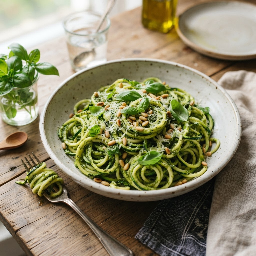 Zucchini Noodle Pesto Pasta