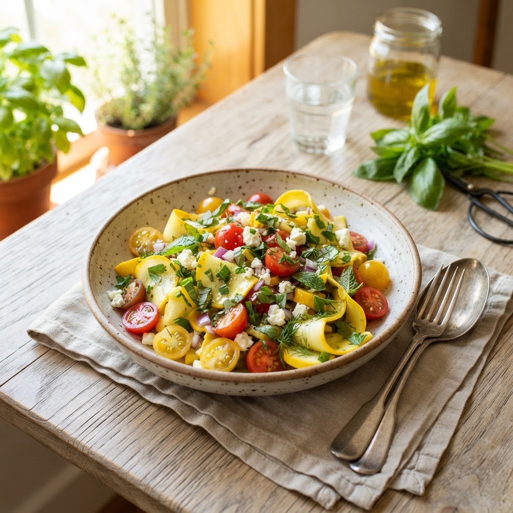 Yellow Squash and Tomato Salad