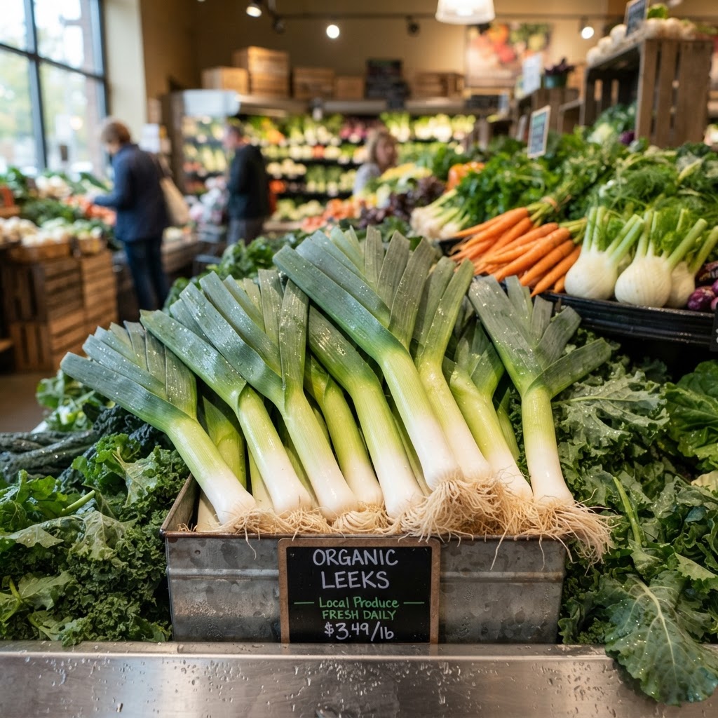 Leeks close-up