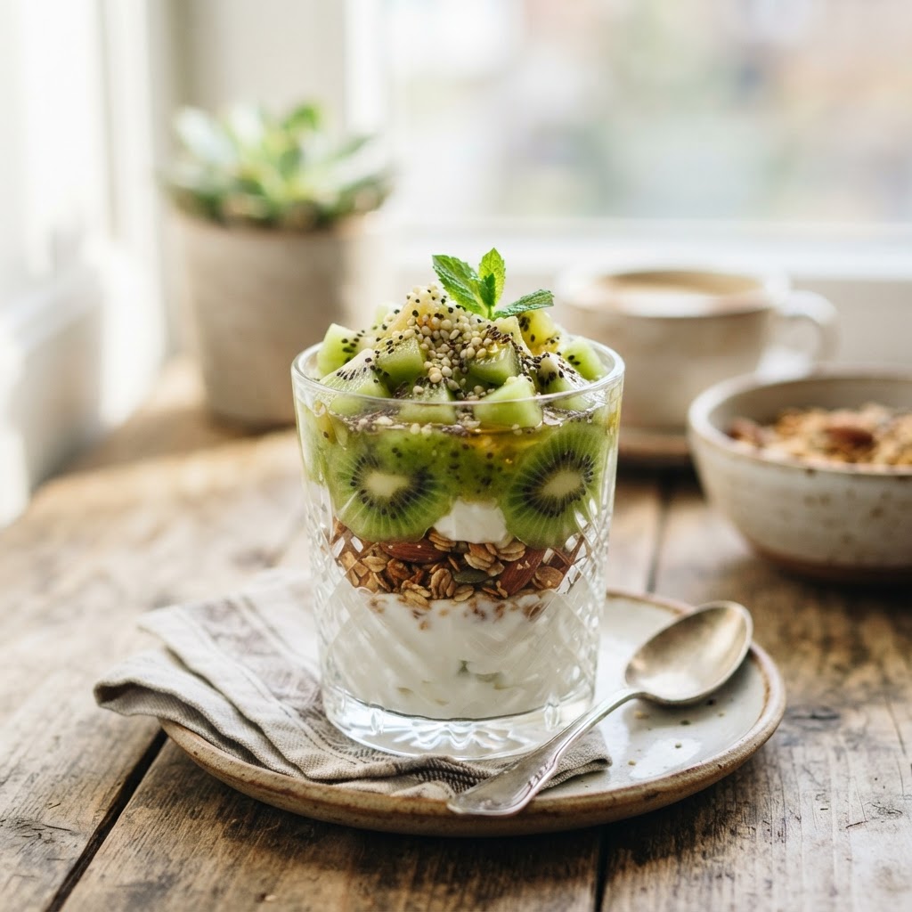 Kiwi and Hemp Seed Morning Parfait