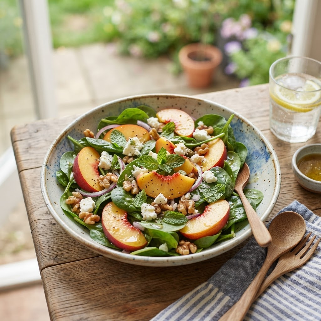 Nectarine Spinach Salad