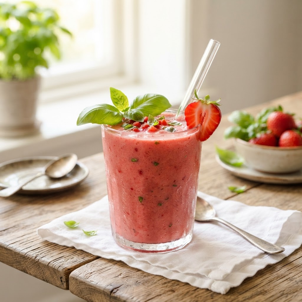 Strawberry Basil Smoothie