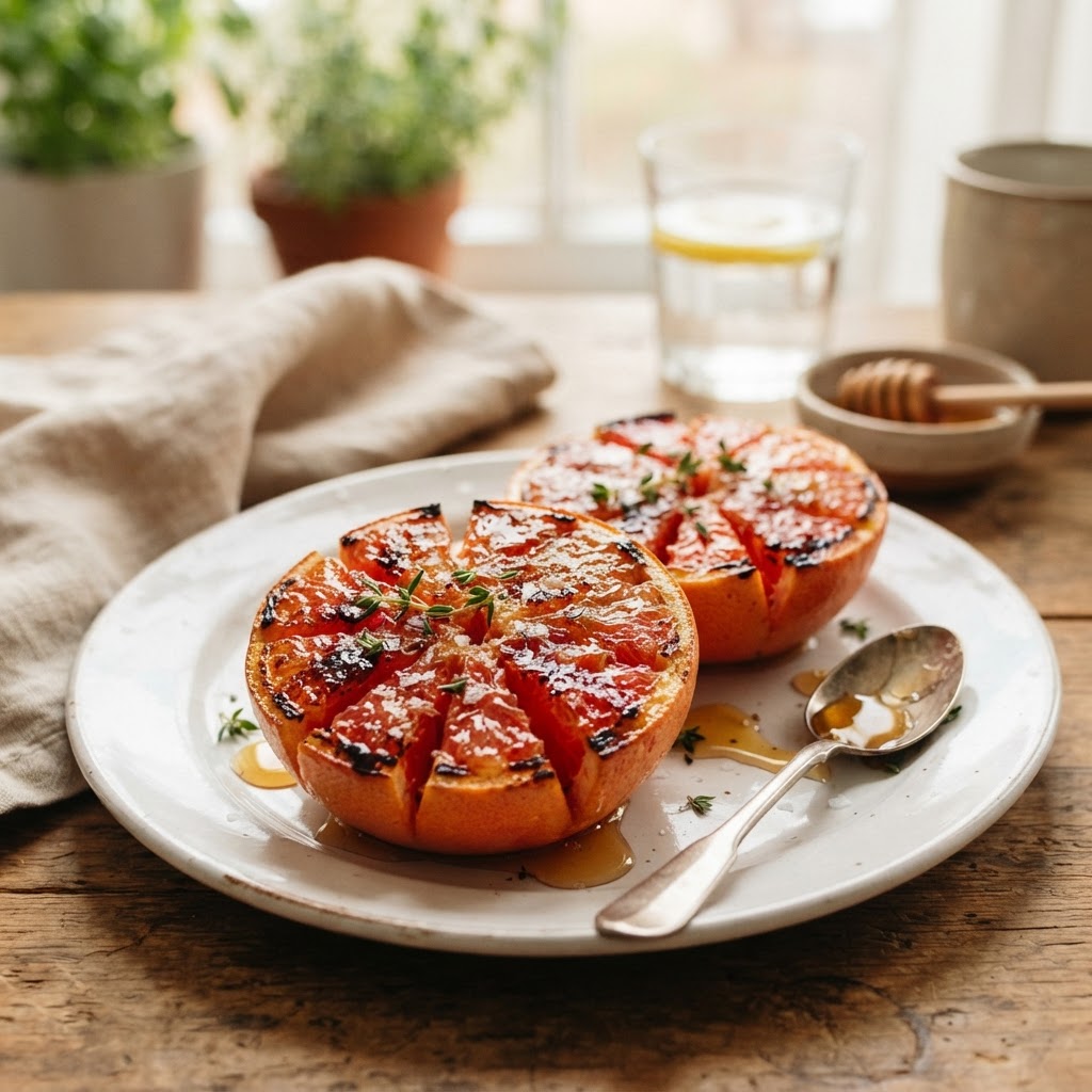 Broiled Grapefruit with Honey