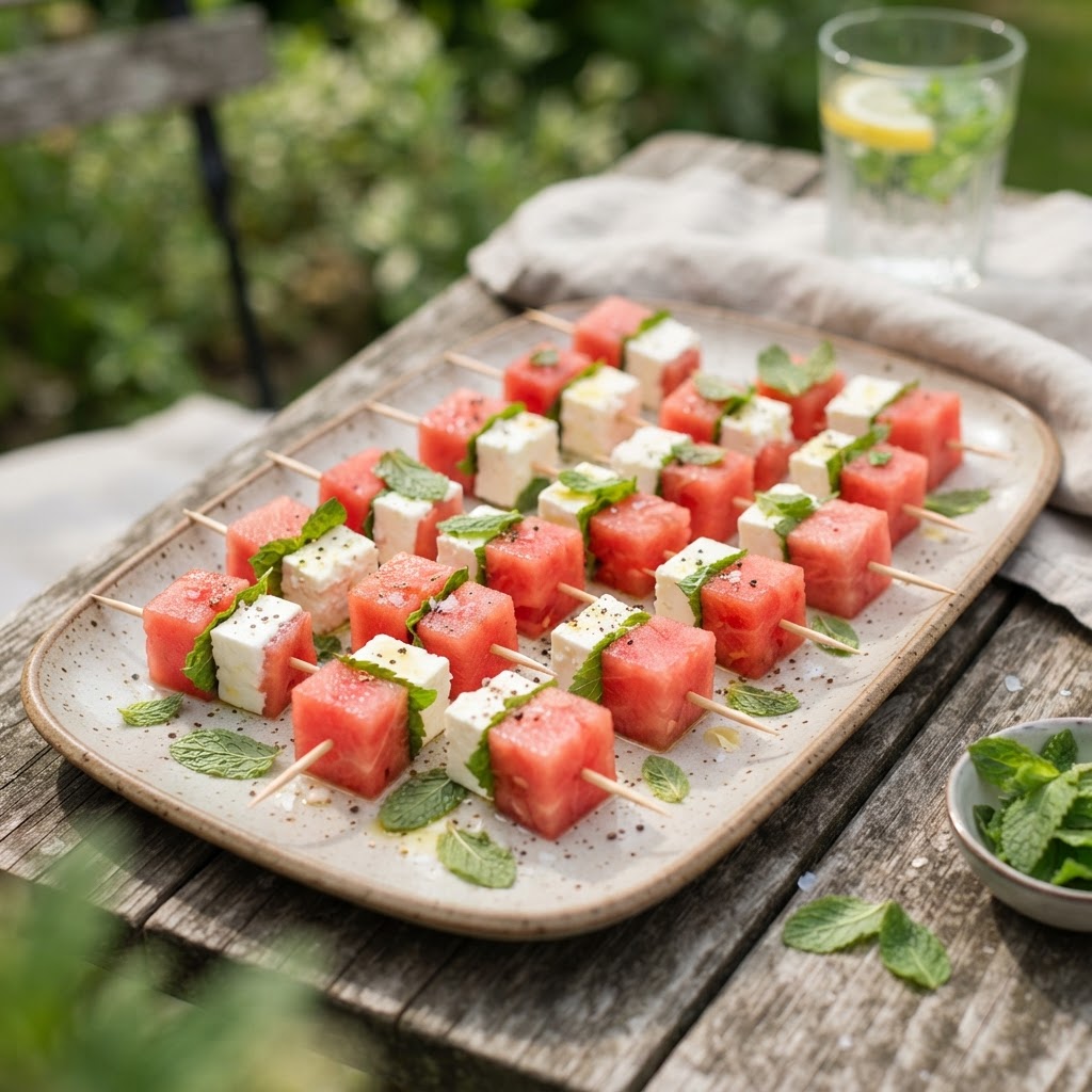 Watermelon and Feta Skewers