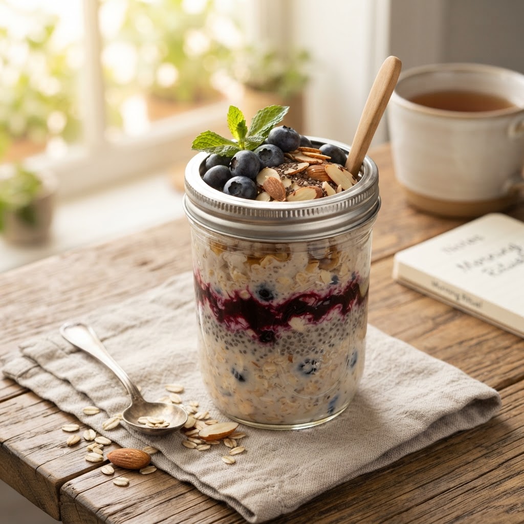 Blueberry Almond Overnight Oats
