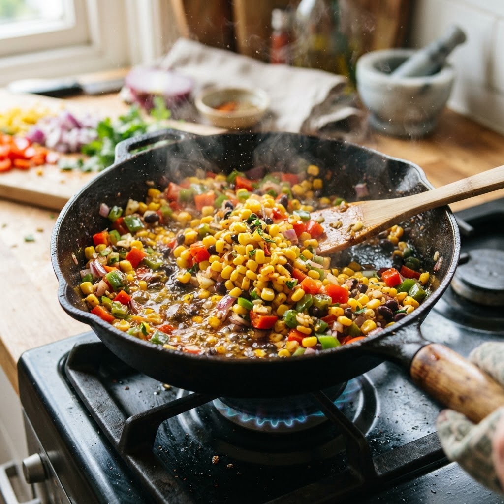 Corn and Bell Pepper Sauté