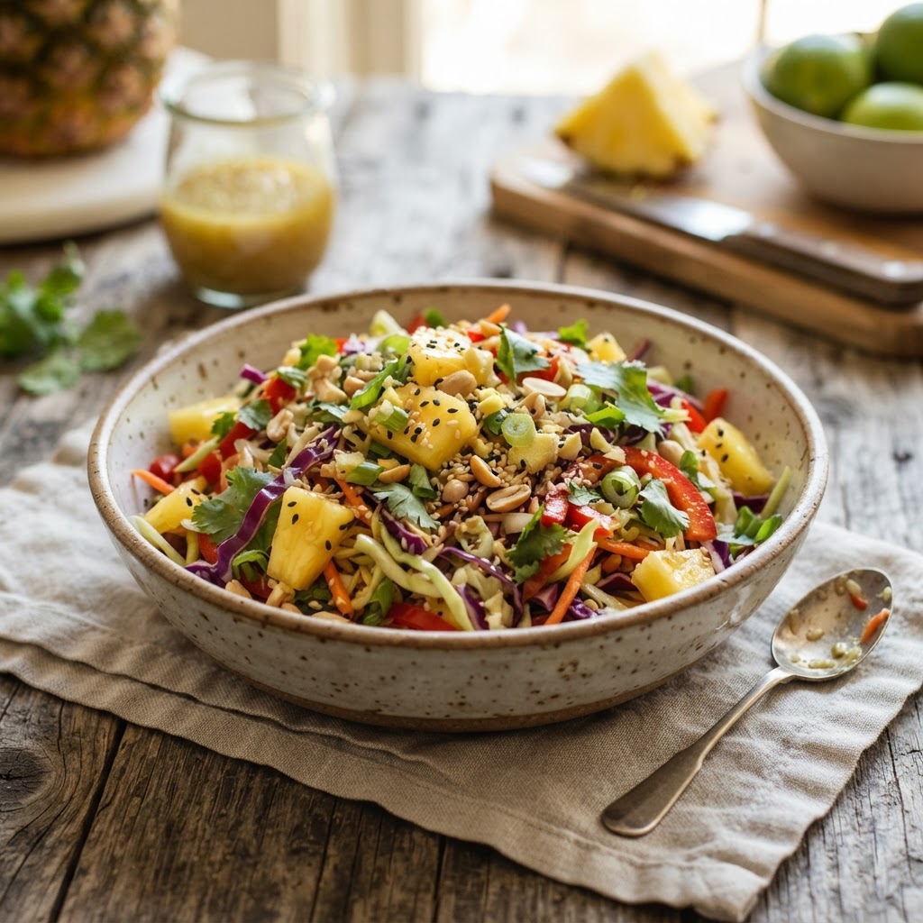 Pineapple Ginger Digestive Slaw
