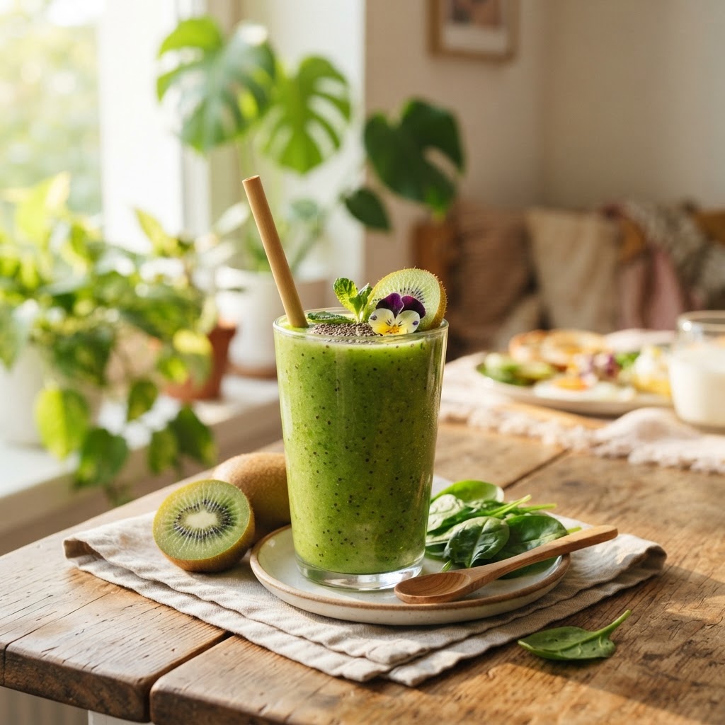 Kiwi and Spinach Green Energy Boost