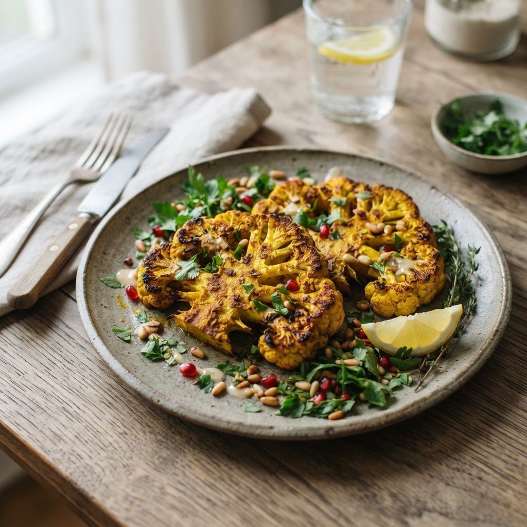 Roasted Turmeric Cauliflower Steaks
