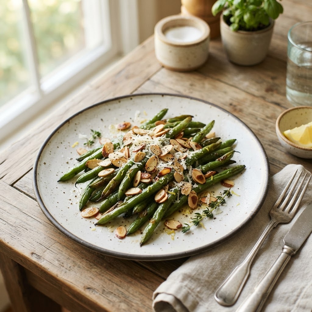 Roasted Green Beans with Almonds