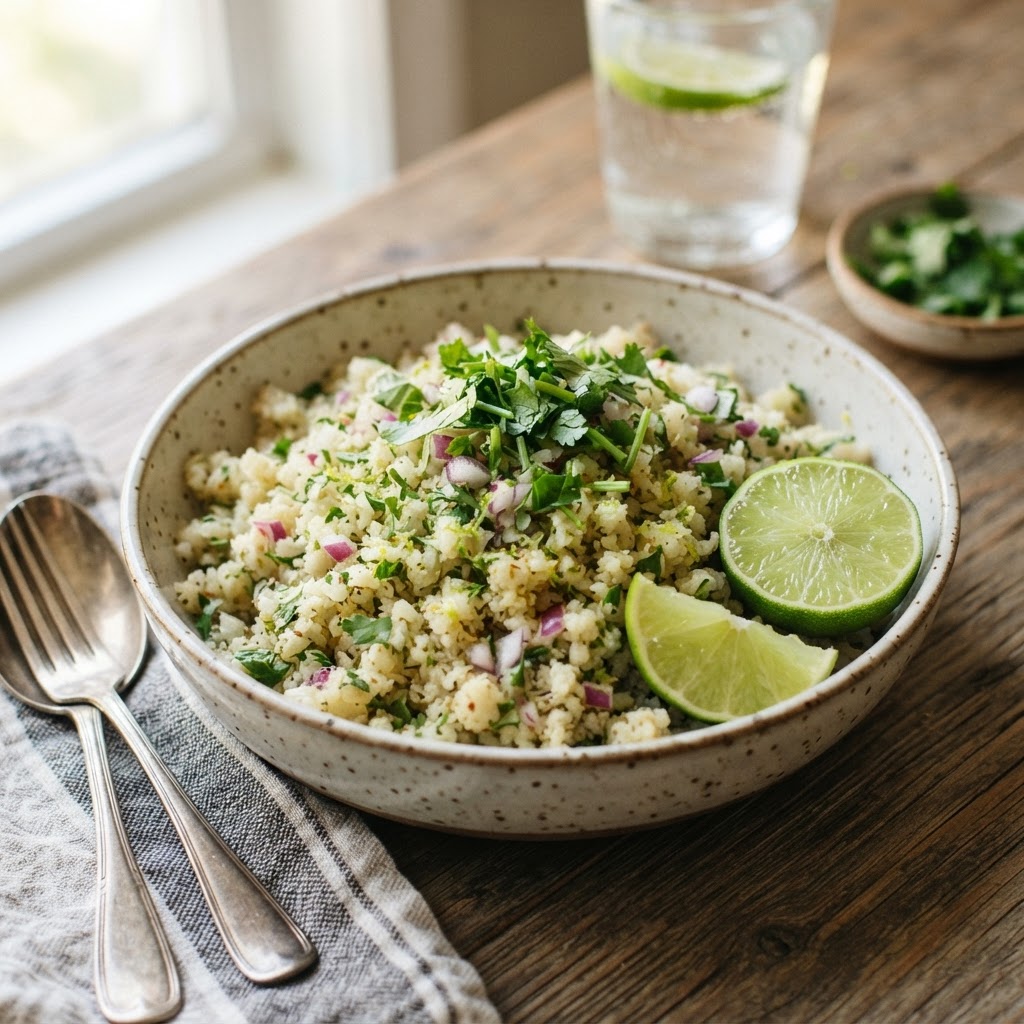 Lime Cilantro Cauliflower Rice