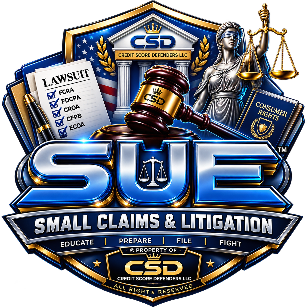 Credit Score Defenders SUE — Small Claims & Litigation: Educate, Prepare, File, Fight