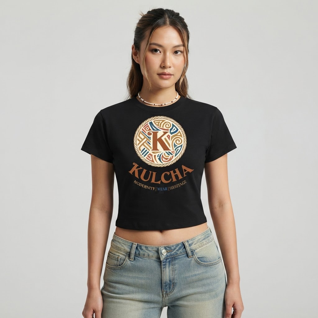 Kulcha 'K' Baby Tee on model 2
