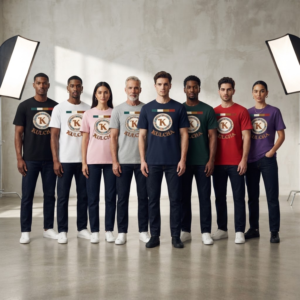 KULCHA Unisex Seamless Cotton T-Shirt on model 21