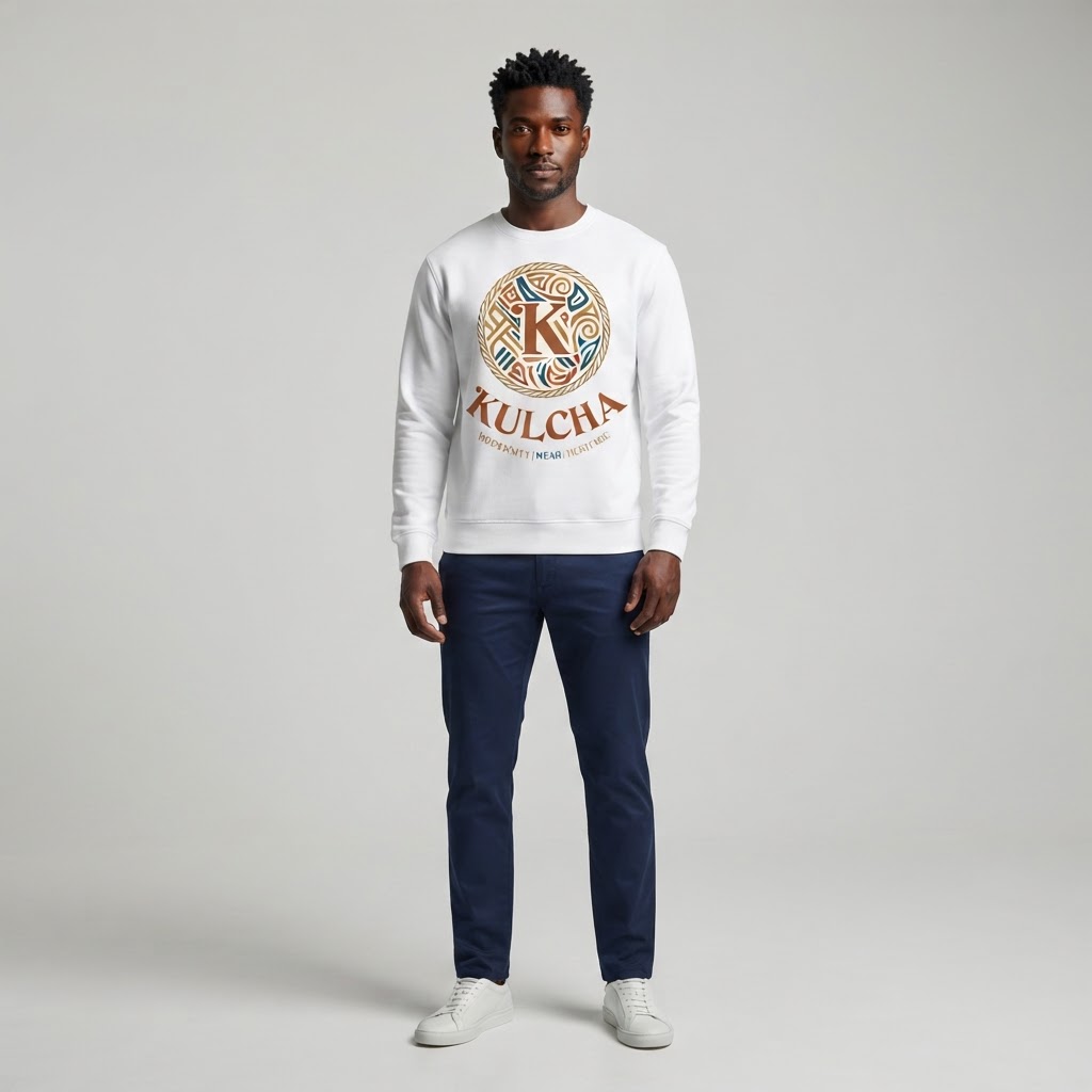 KULCHA Heritage Emblem Crewneck Sweatshirt on model 11