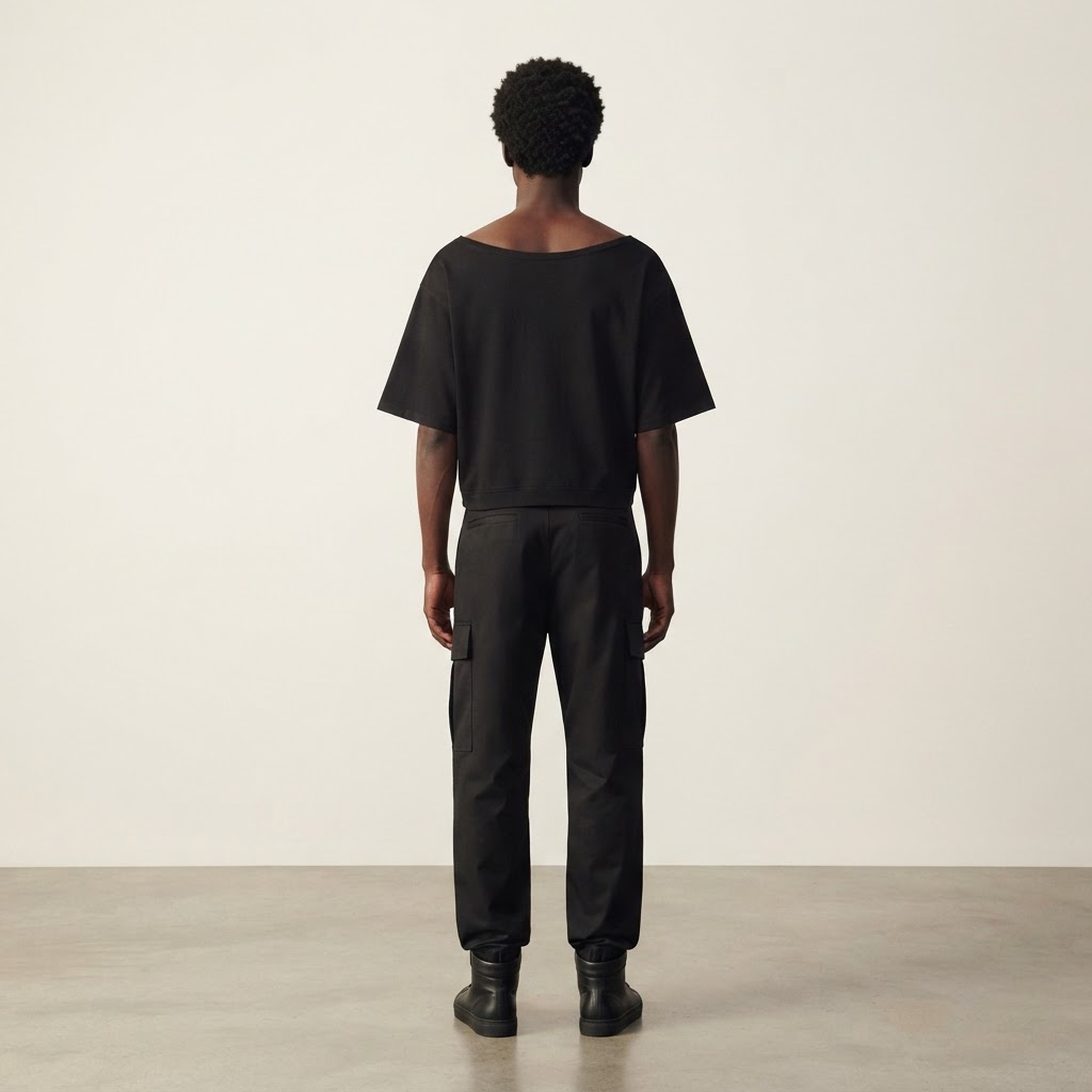 KULCHA Asymmetric Shoulder Oversized Cotton T-Shirt on model 8