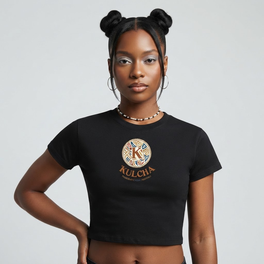 Kulcha 'K' Baby Tee on model 1