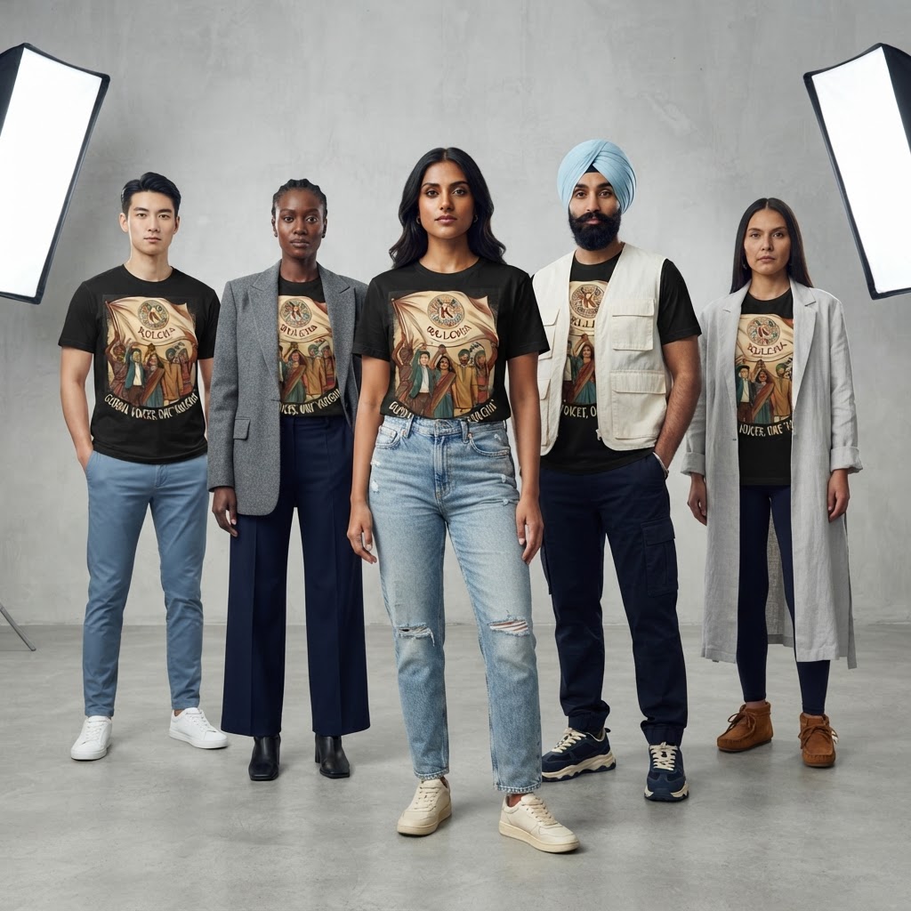 KULCHA 'Where People Meet' T-Shirt on model 13