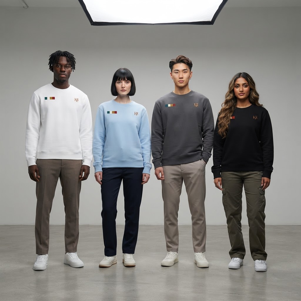 KULCHA Streetwear Cotton Crewneck Sweatshirt on model 1