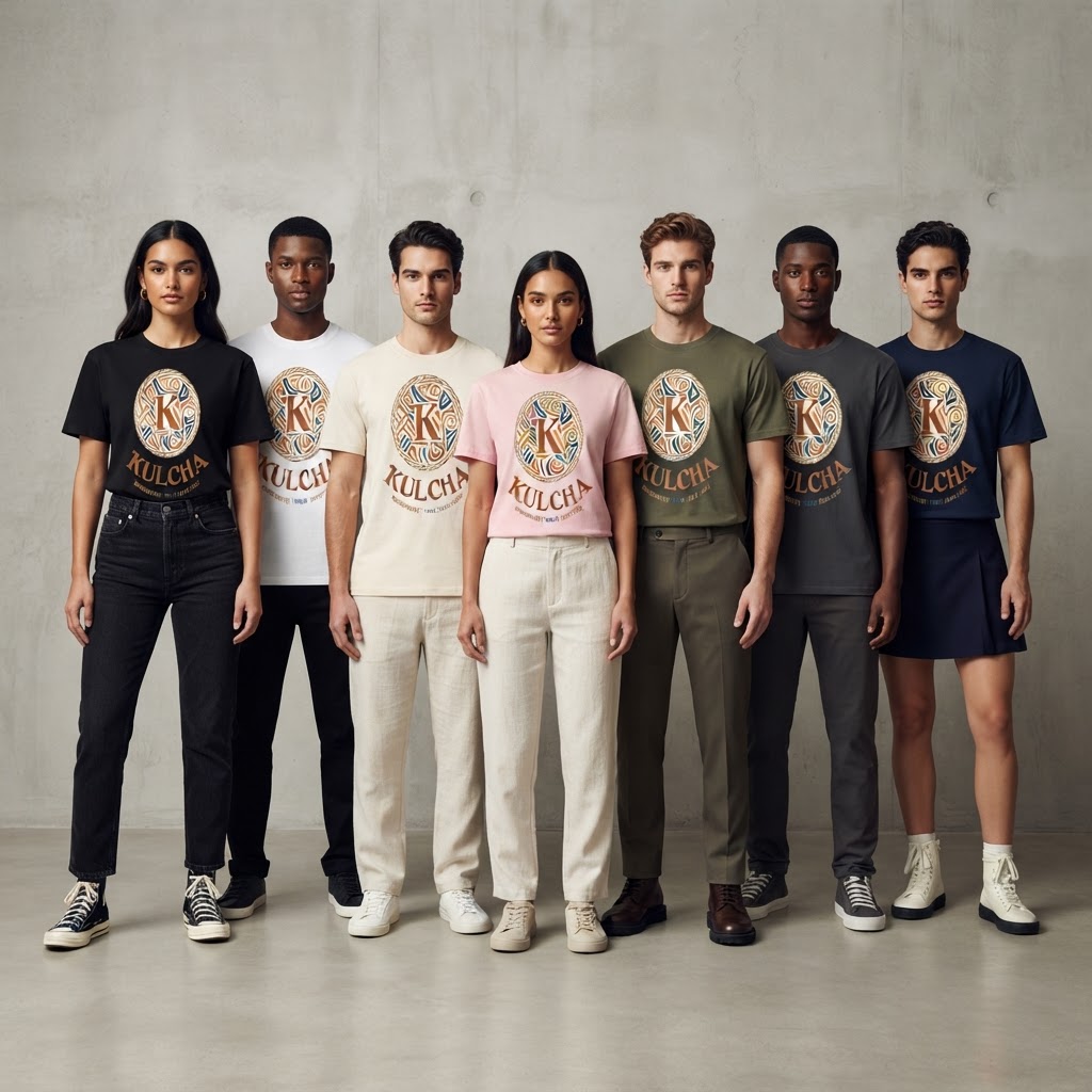 KULCHA Seamless Cotton T-Shirt (Graphic) on model 17