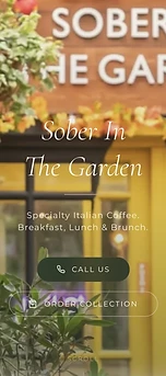 Sober In The Garden website shown on an iPhone