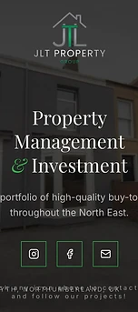 JLT Property Group website shown on an iPhone