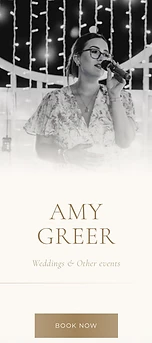 Amy Greer Music website shown on an iPhone
