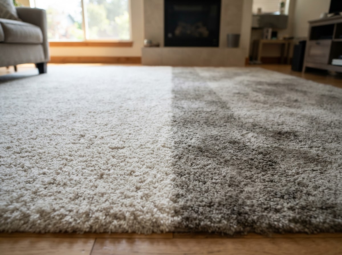 Freshly deep-cleaned Wellington carpet showing restored pile