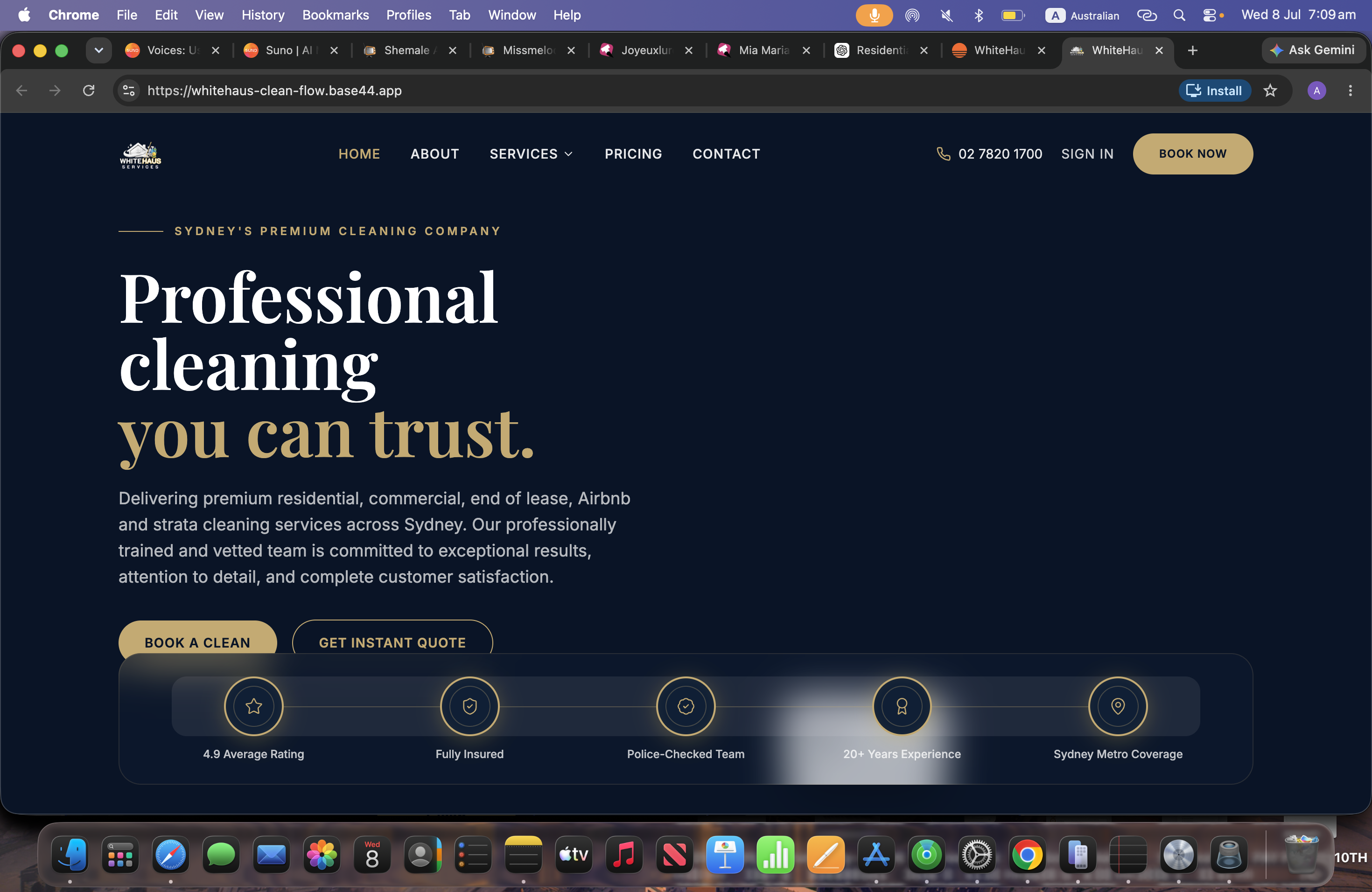 WHiteHaus Services template preview