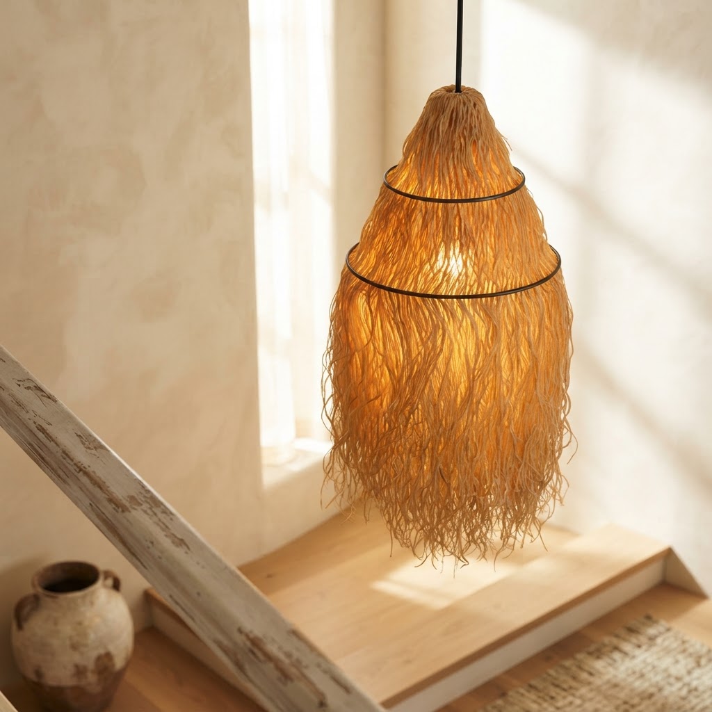 Cascading Fiber Pendant