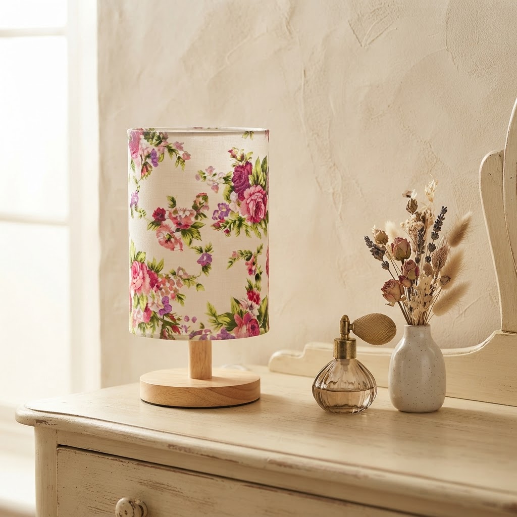 Fleur Rose & Peony Table Lamp