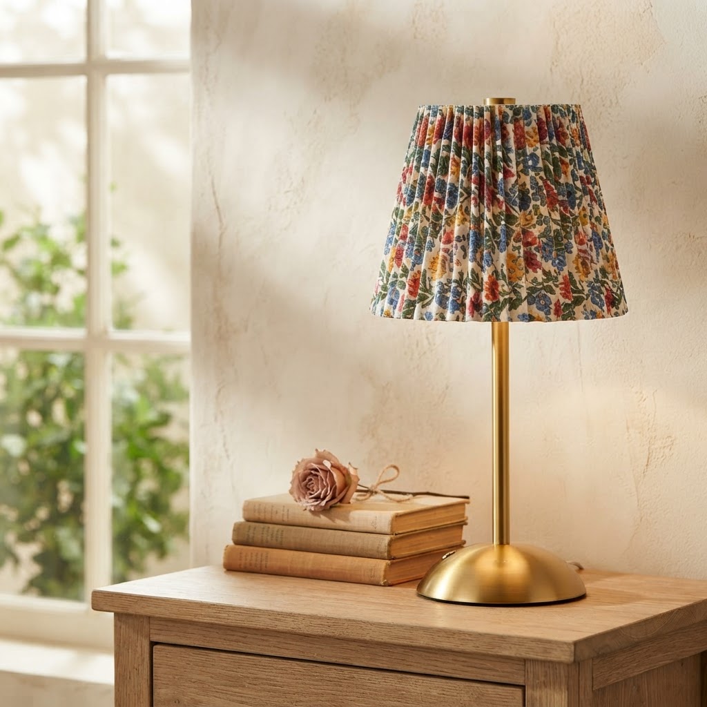 Colette Pleated Floral Table Lamp