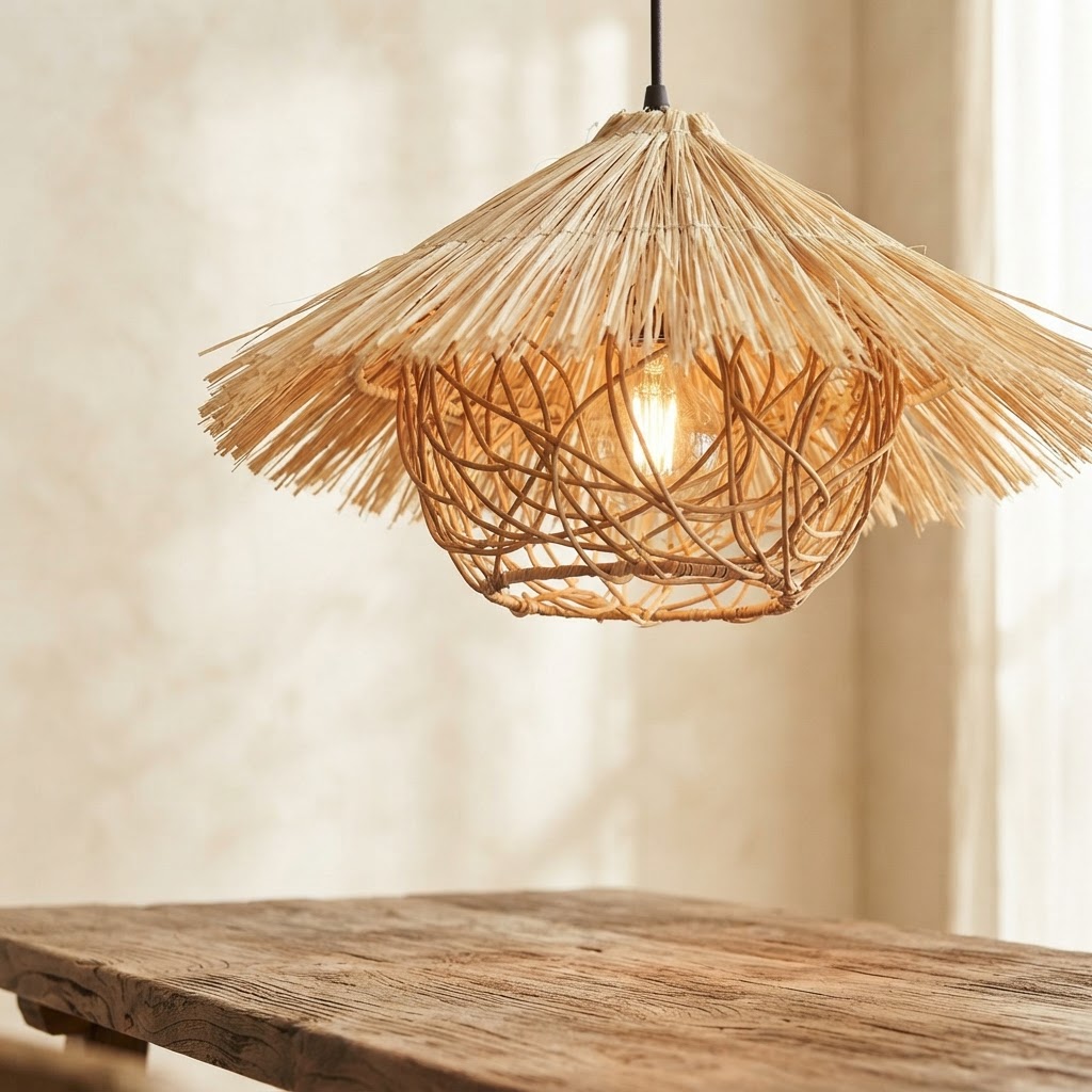 Panier Rattan Chandelier