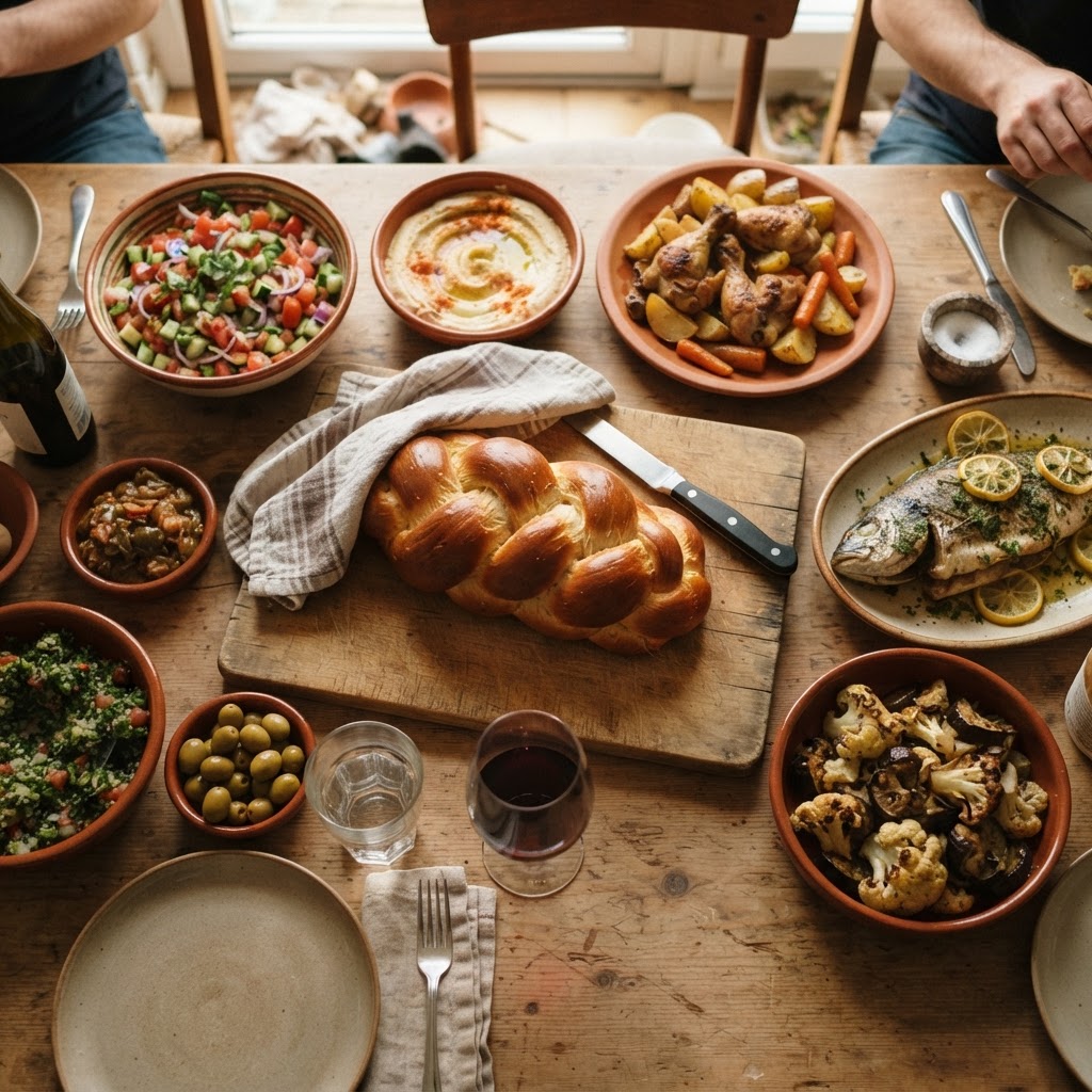 שולחן שבת מרוקאי חגיגי