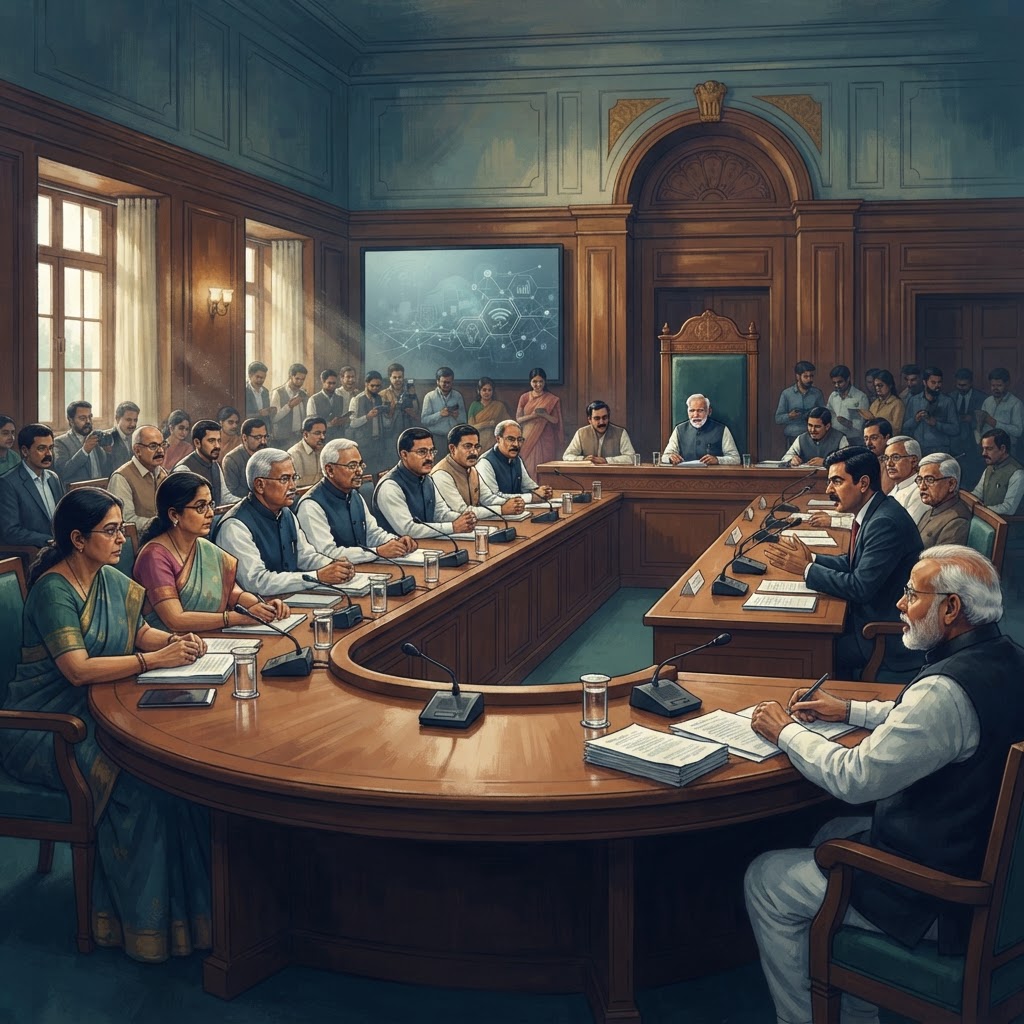 Indian parliamentary committee discussing technology regulation