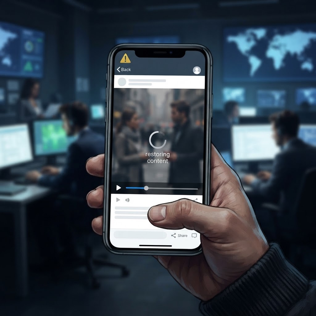 Social media video restored after a moderation error