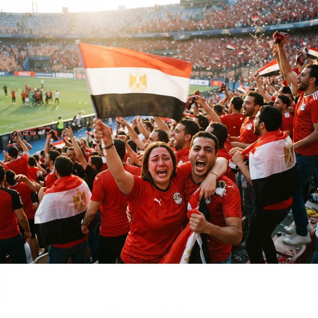 Egyptian fans celebrating a historic World Cup win