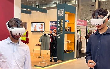 VR training demonstration at a trade show