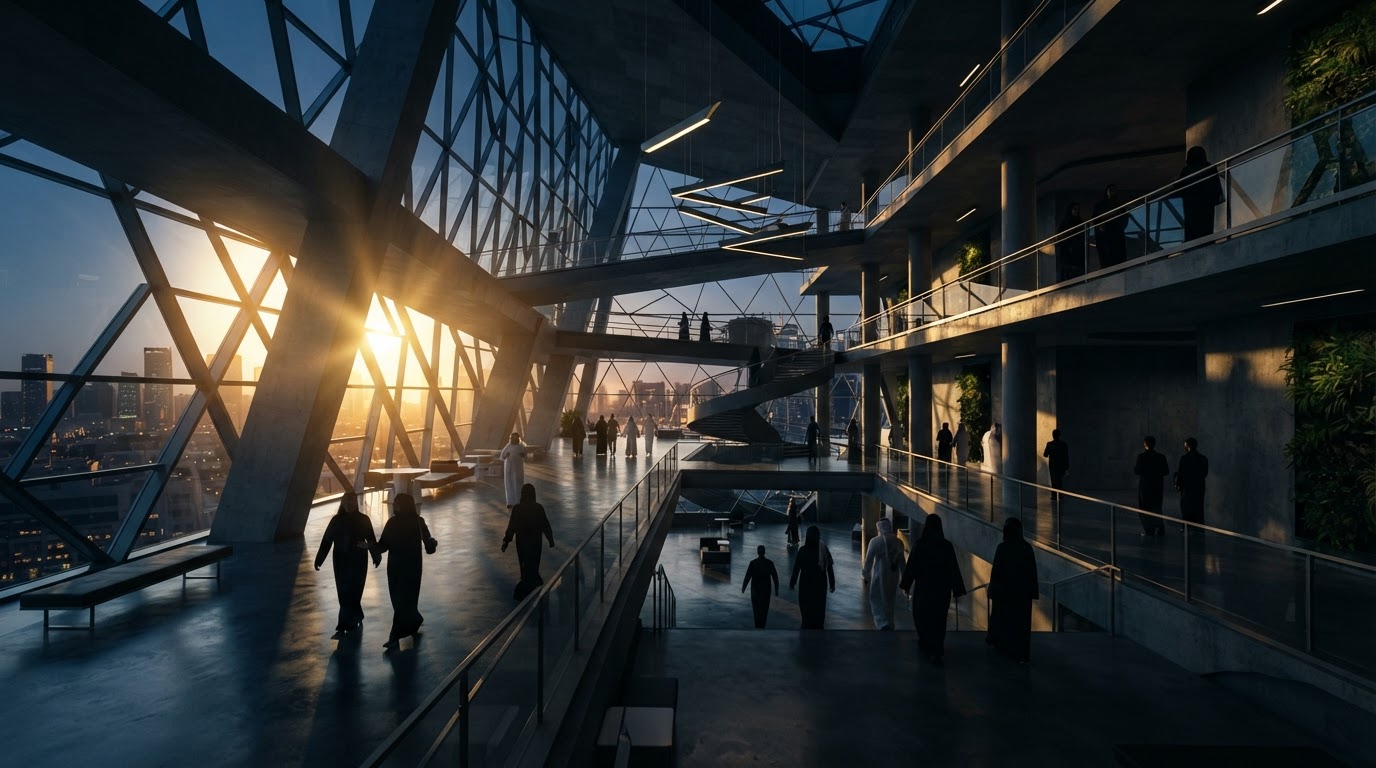 Futuristic Saudi Arabian architectural training space