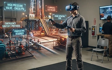 محاكاة تدريب VR — منصة نفط وغاز