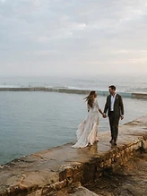 Newcastle wedding photography at Merewether Baths at dawn